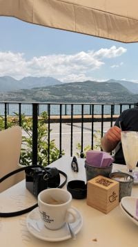Kaboompics - Coffee And Camera At d'Iseo Lakeside Cafe In Italy