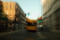 Kaboompics - Motion-Blurry City Street with Bus and Green Traffic Lights