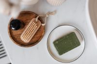 Kaboompics - Olive soap - wooden nail brush