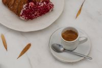 Kaboompics - Berry-Topped Croissant and Espresso Still Life