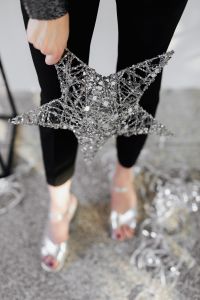 Kaboompics - Close-Up of Silver Christmas Star with Sparkling Party Details