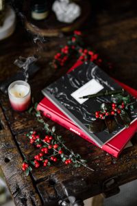Kaboompics - Books and Fresh Holly