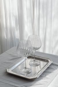 Kaboompics - Two Crystal Wine Glasses on Silver Tray