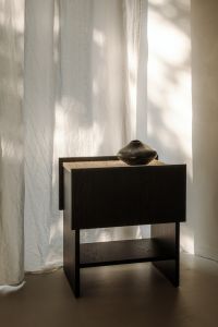 Kaboompics - Minimal Neutral Interior with Black Sideboard and Ceramic Vase
