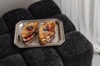 Kaboompics - Berry Banana French Toast Served on a Tray