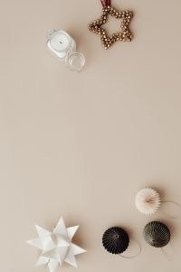 Minimal Beige Christmas Backgrounds with Neutral Holiday Decorations