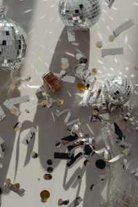 Kaboompics - Champagne Cork and Disco Ball Reflections for New Year's Eve