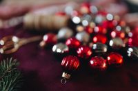 Kaboompics - Red and Gold Christmas Decorations with Festive Bokeh