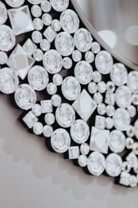 Kaboompics - Beautiful round mirror adorned with crystals
