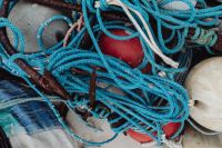 Kaboompics - Blue Fishing Nets and Buoys, Close-Up of Baltic Sea Fishing Gear