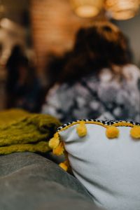 Kaboompics - Yellow Fringe Decorative Pillows