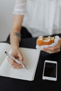 Kaboompics - Close-Up of Professional Writing Notes With Sandwich