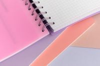 Kaboompics - Pink Graph Notebook and Pastel Covers