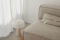 Kaboompics - White Table Lamp beside Gray Sofa and Jute Rug