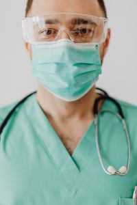 Kaboompics - Doctor in Scrubs With Mask and Stethoscope