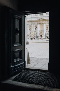 Kaboompics - View of Krakow Main Square through an Open Door