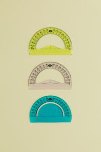 Kaboompics - Stacked Pastel Protractors