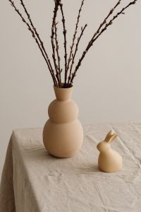 Kaboompics - Ceramic Bunny And Branches In Neutral Easter Decor