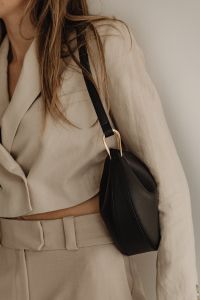 Kaboompics - Neutral Minimalist Outfit with Black Shoulder Bag
