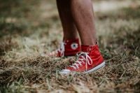 Kaboompics - Man in a red sneaker shoes