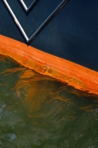 Kaboompics - Blue and Orange Boat Hull Above Water