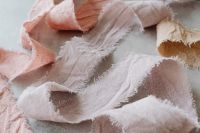 Kaboompics - Linen Ribbon with fringed edges - handmade
