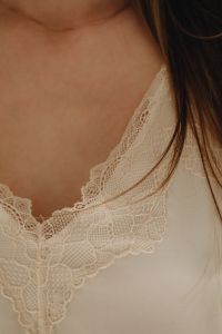 Kaboompics - Beige Satin Nightgown and Lace Detail