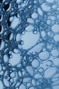 Kaboompics - Blue Foam Bubble Border Minimal Background