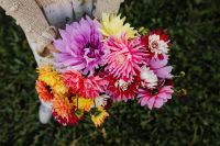 Kaboompics - Overhead View Of A Colorful Dahlia Bouquet