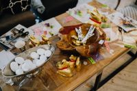 Kaboompics - Easter Egg Craft Table with White Eggs, Paints and Golden Rabbits