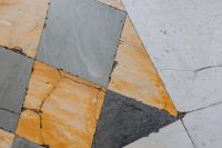 Kaboompics - Geometric Ochre, Gray and Cream Marble Floor Tiles, Abstract Naples Italy Stone Background