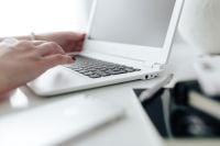 Kaboompics - Workplace with laptop on table at home