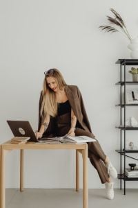 Kaboompics - Showing Furniture Finish Sample on Video Call