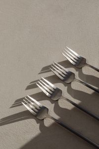 Kaboompics - Minimal Fork Still Life with Copy Space and Soft Graphic Shadows