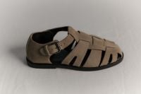Kaboompics - Side Profile of Beige Leather Woven Sandal