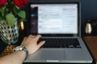 Kaboompics - Office Desk Table With Red Roses