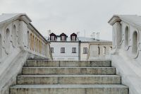 Kaboompics - White Staircase Leading to Historic Townhouses