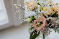 Kaboompics - A small pastel bouquet in a glass vase