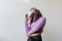 Kaboompics - Young Woman in Neon Fashion with Virtual Reality Goggles
