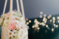 Kaboompics - Bouquet of flowers in a bag with some fairy lights