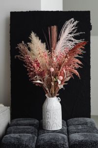 Kaboompics - Preserved Flower Arrangement Framed In A Modern Black Backdrop