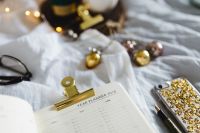 Kaboompics - Open Weekly Planner With Laptop And Coffee For Home Office