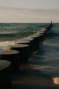 Kaboompics - Wooden Groyne Row Moody Seascape Background