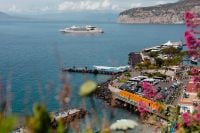Kaboompics - Sorrento Coastline With Cruise Ship And Flowering Foreground