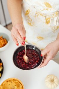 Kaboompics - Spoonful of Cranberry Sauce, Thanksgiving Food Preparation