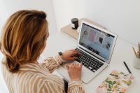 Kaboompics - Overhead Home Office Workspace with Laptop, Notebook and Stationery