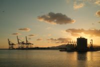Kaboompics - Sunset Over Malaga Port Cranes