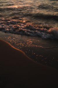 Kaboompics - Sunset Light on Waves and Wet Sand