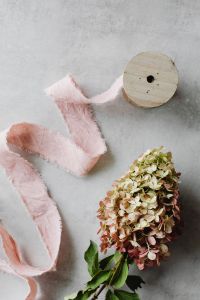Linen Ribbon with fringed edges - handmade