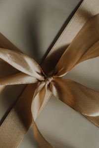 Kaboompics - Champagne Satin Ribbon Texture Macro for Neutral Christmas Gift Wrap